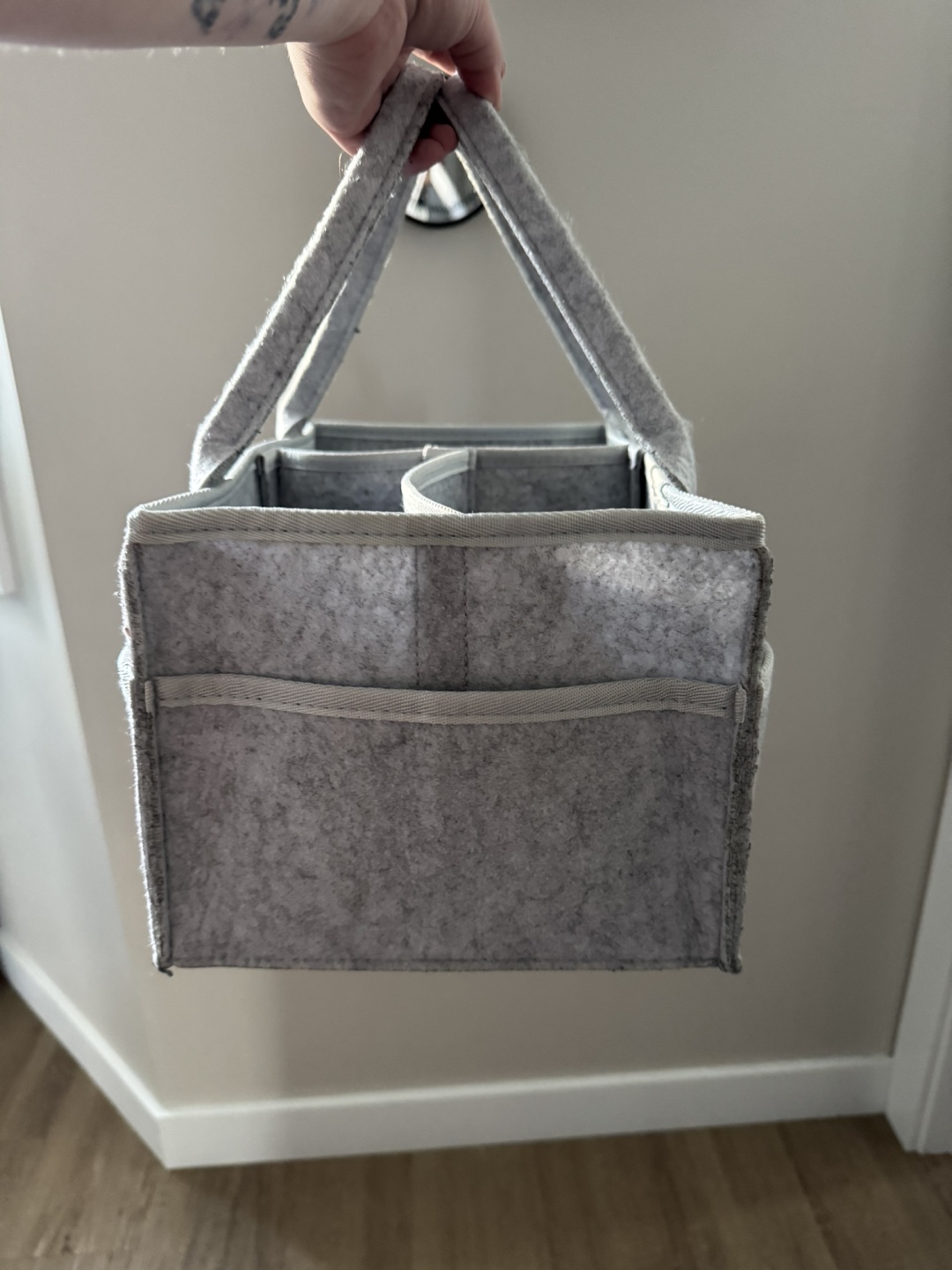 Futskis Baby Diaper Caddy Organizer - Grey Felt - photo 3