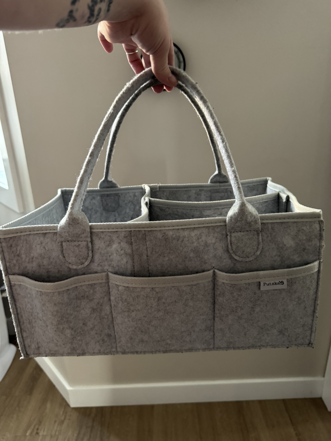 Futskis Baby Diaper Caddy Organizer - Grey Felt - photo 2