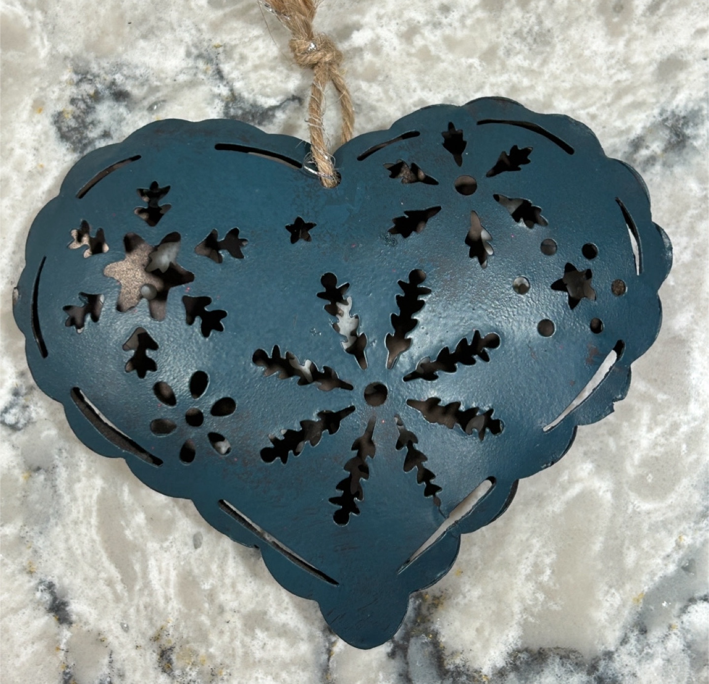 Hanging Santa, Santa Head, Blue Heart Christmas Ornaments - photo 5