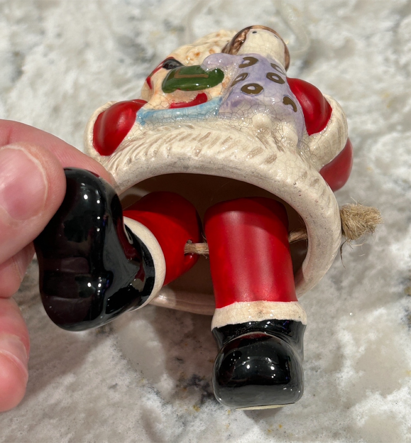 Hanging Santa, Santa Head, Blue Heart Christmas Ornaments - photo 3