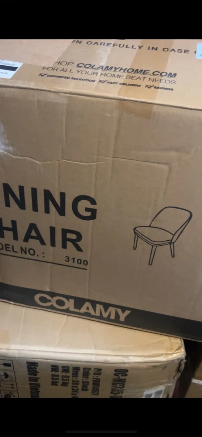 Colamy Dining Chairs, Beige Fabric, Set of 2 image indicator(6)