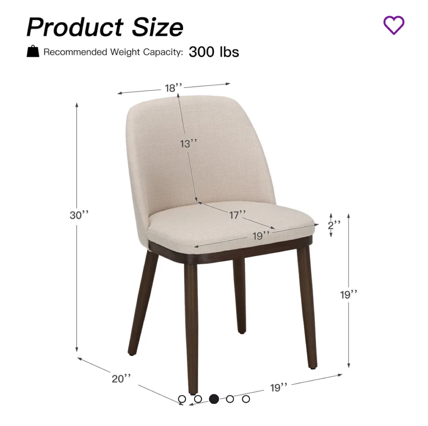 Colamy Dining Chairs, Beige Fabric, Set of 2 image indicator(4)