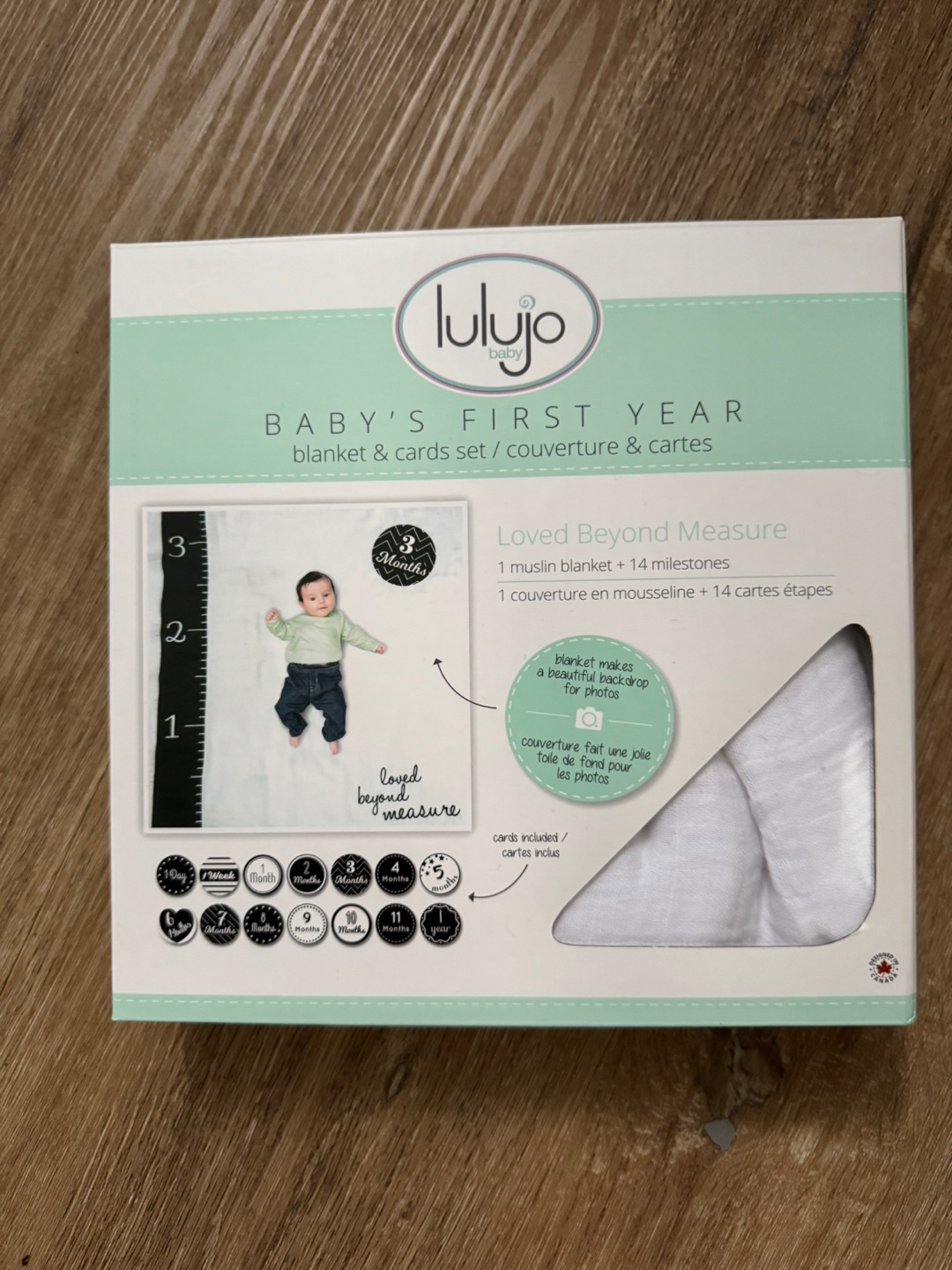 Lulujo Baby's First Year Blanket & Cards Set