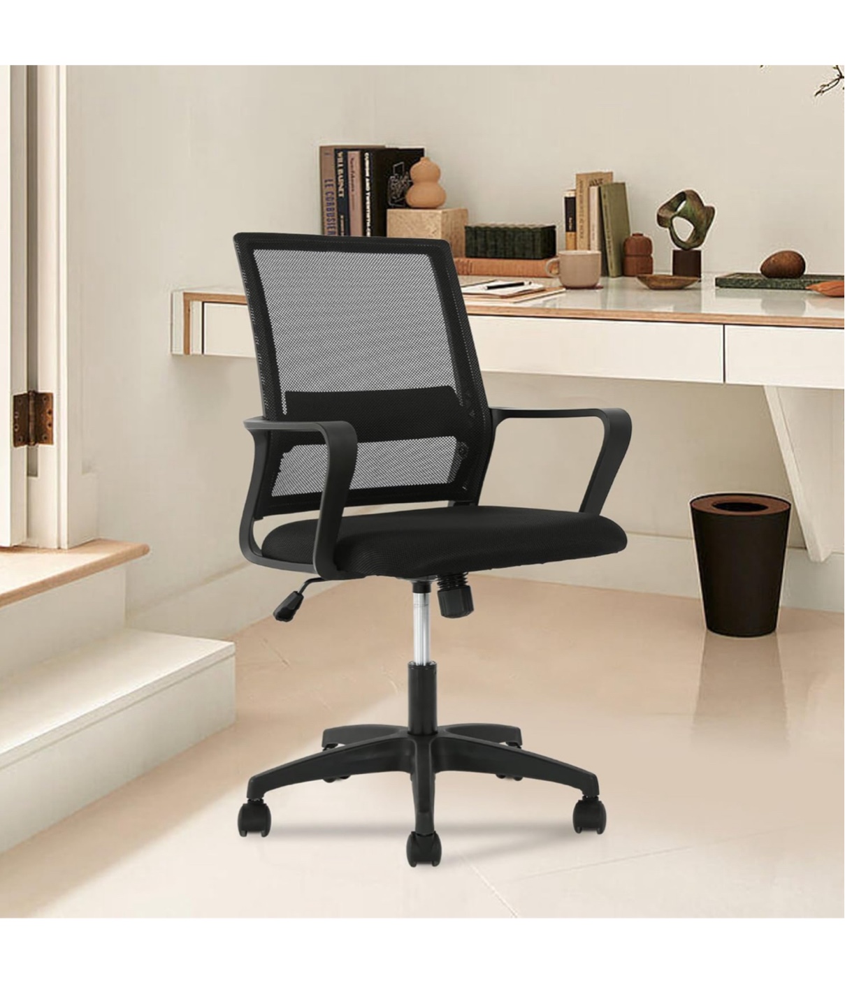 Black Mesh Office Chair - Adjustable Height