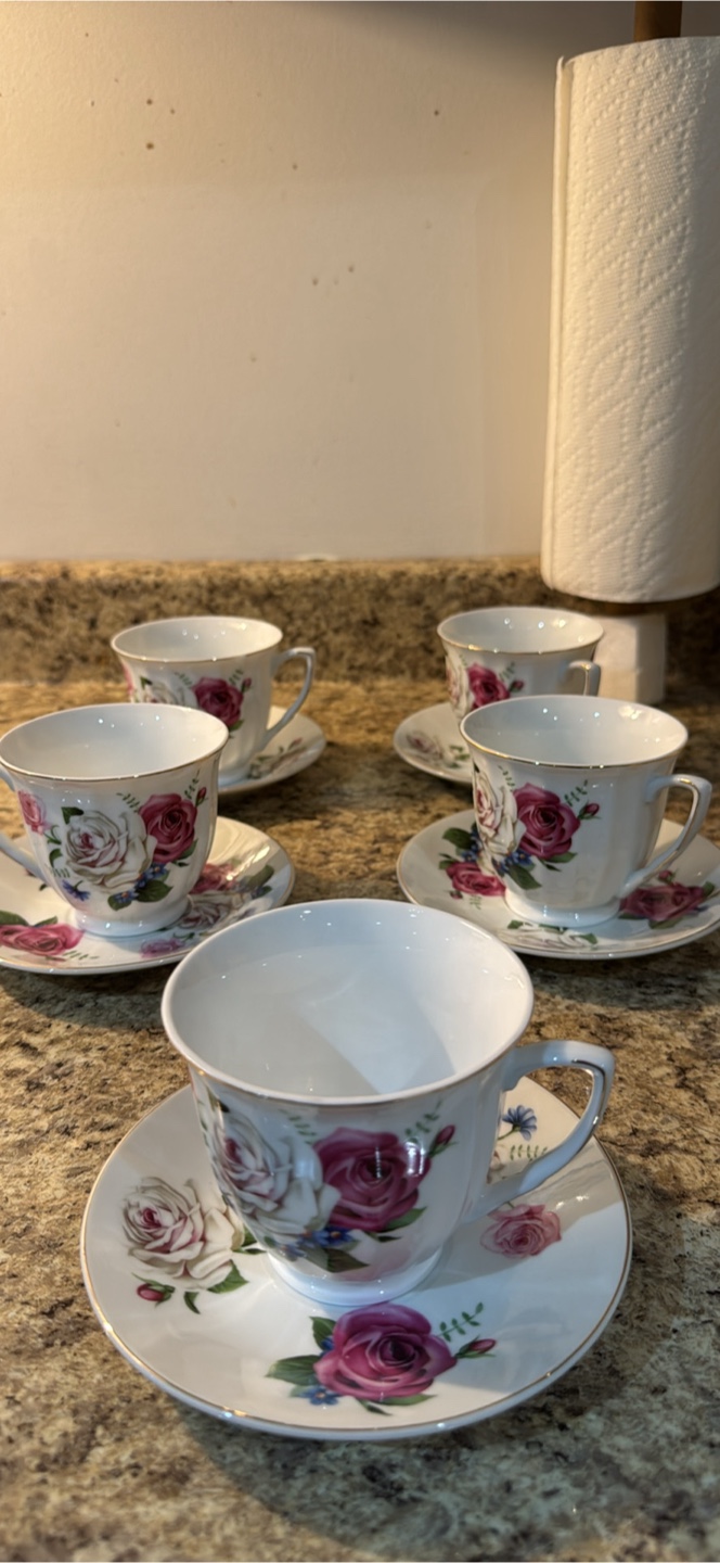 Vintage RK China 10-Piece Tea Set – Pink Roses & Gold Trim - photo 3