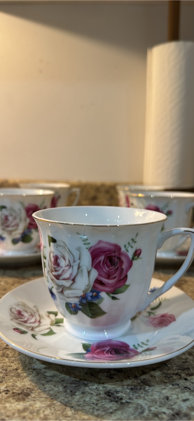 Vintage RK China 10-Piece Tea Set – Pink Roses & Gold Trim - photo 2