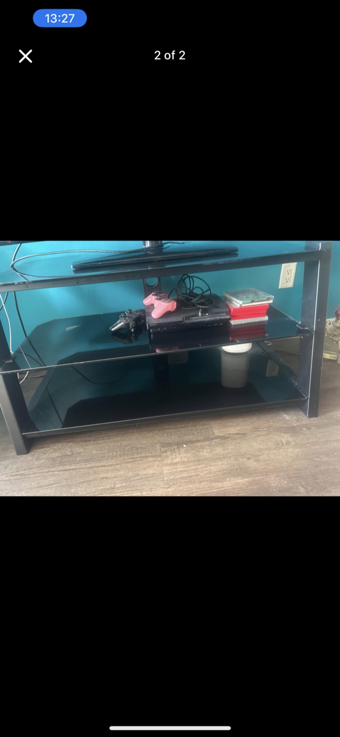 Black Glass TV Stand