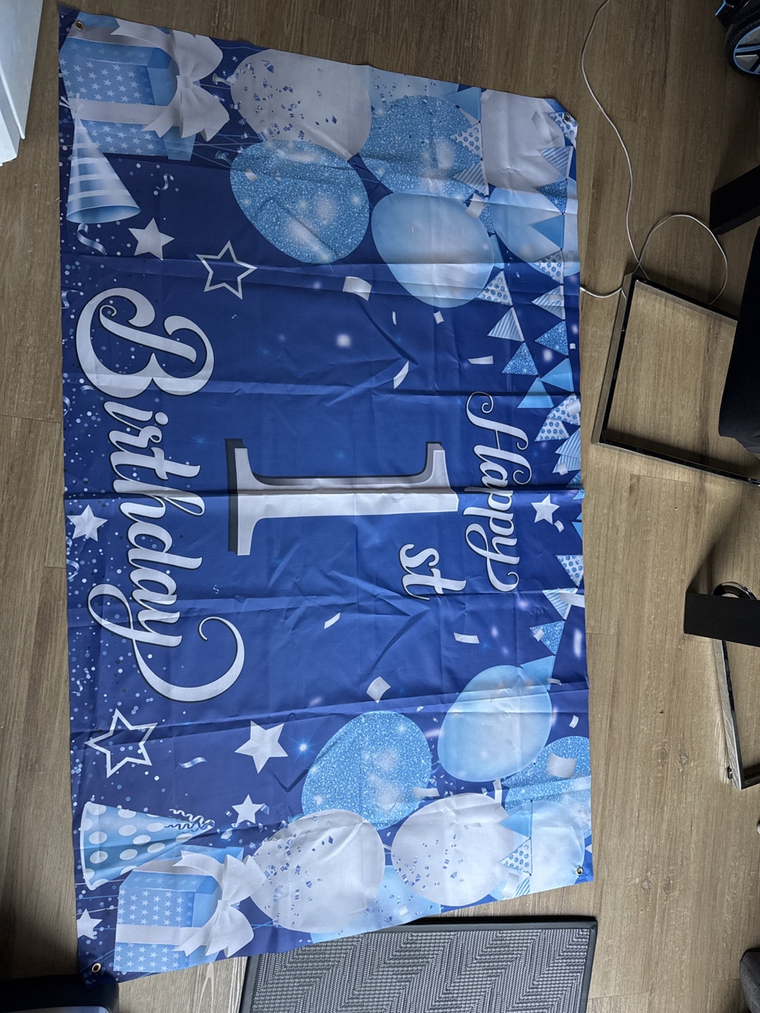 Happy 1st Birthday Banner - Blue