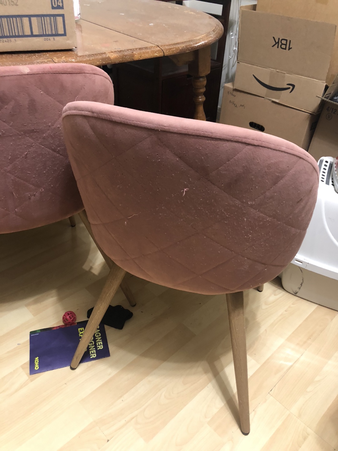 3 Pink Velvet Accent Chair