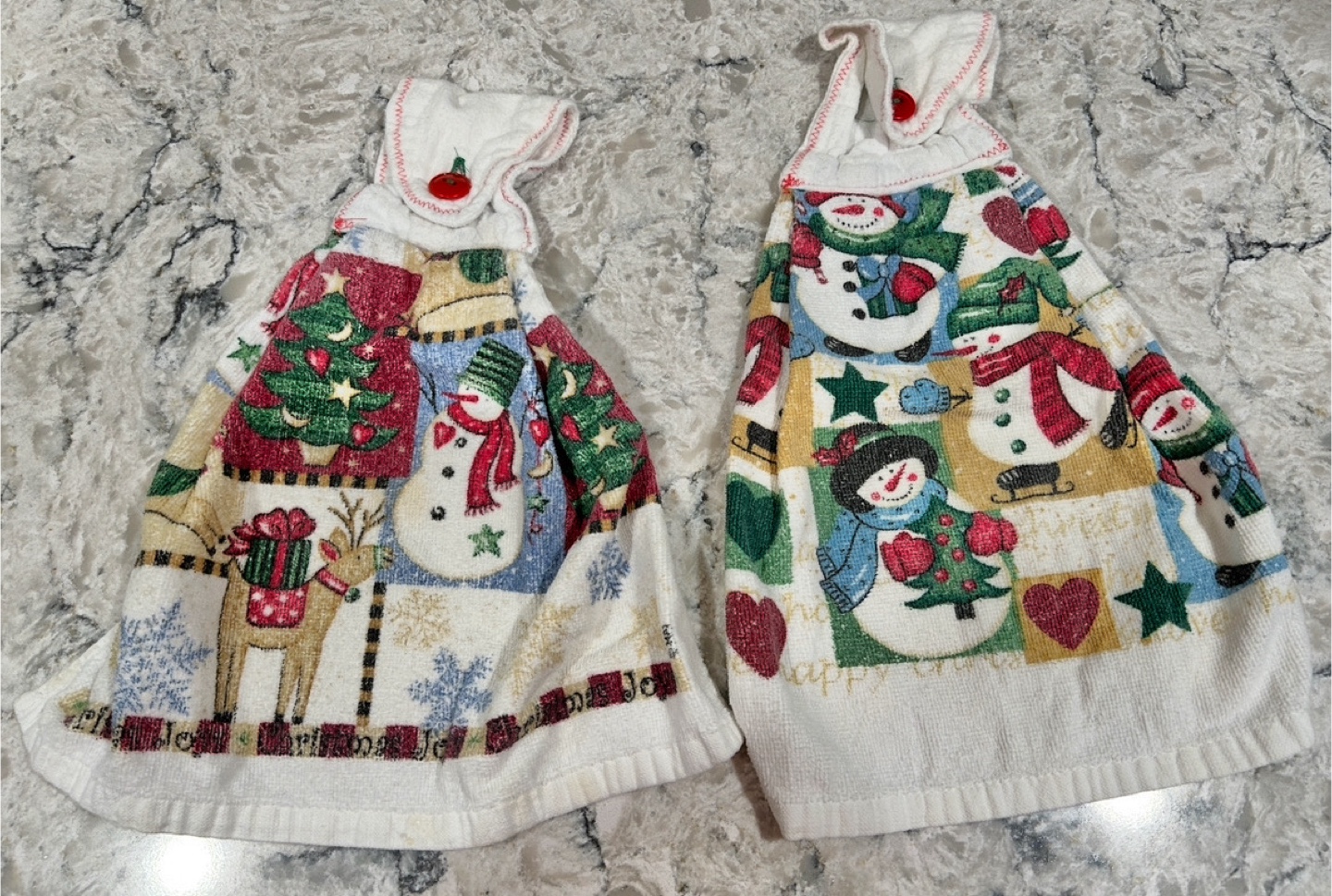 Pair of Hanging Christmas Snowman Kitchen Towels - photo 2