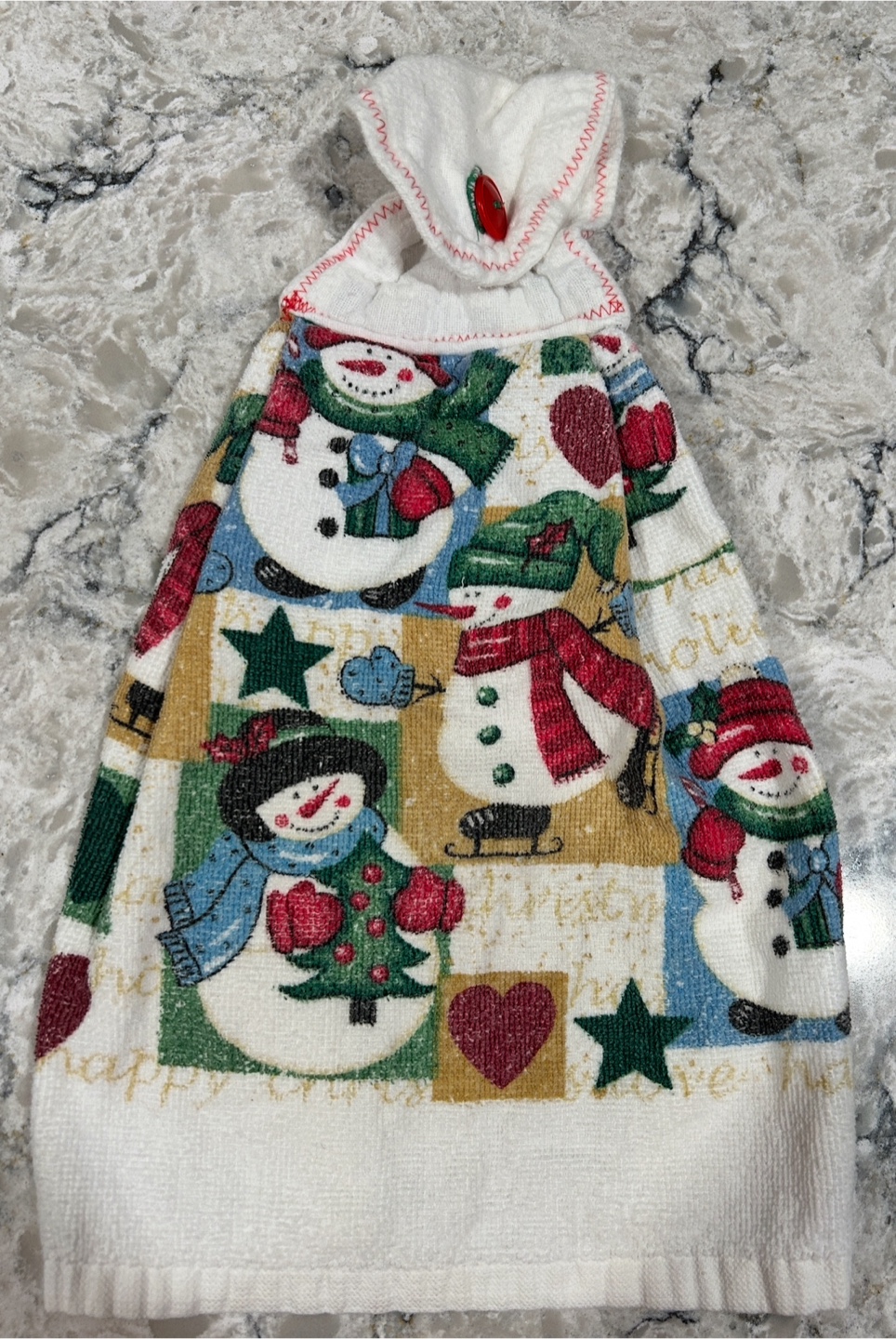 Pair of Hanging Christmas Snowman Kitchen Towels - photo 5
