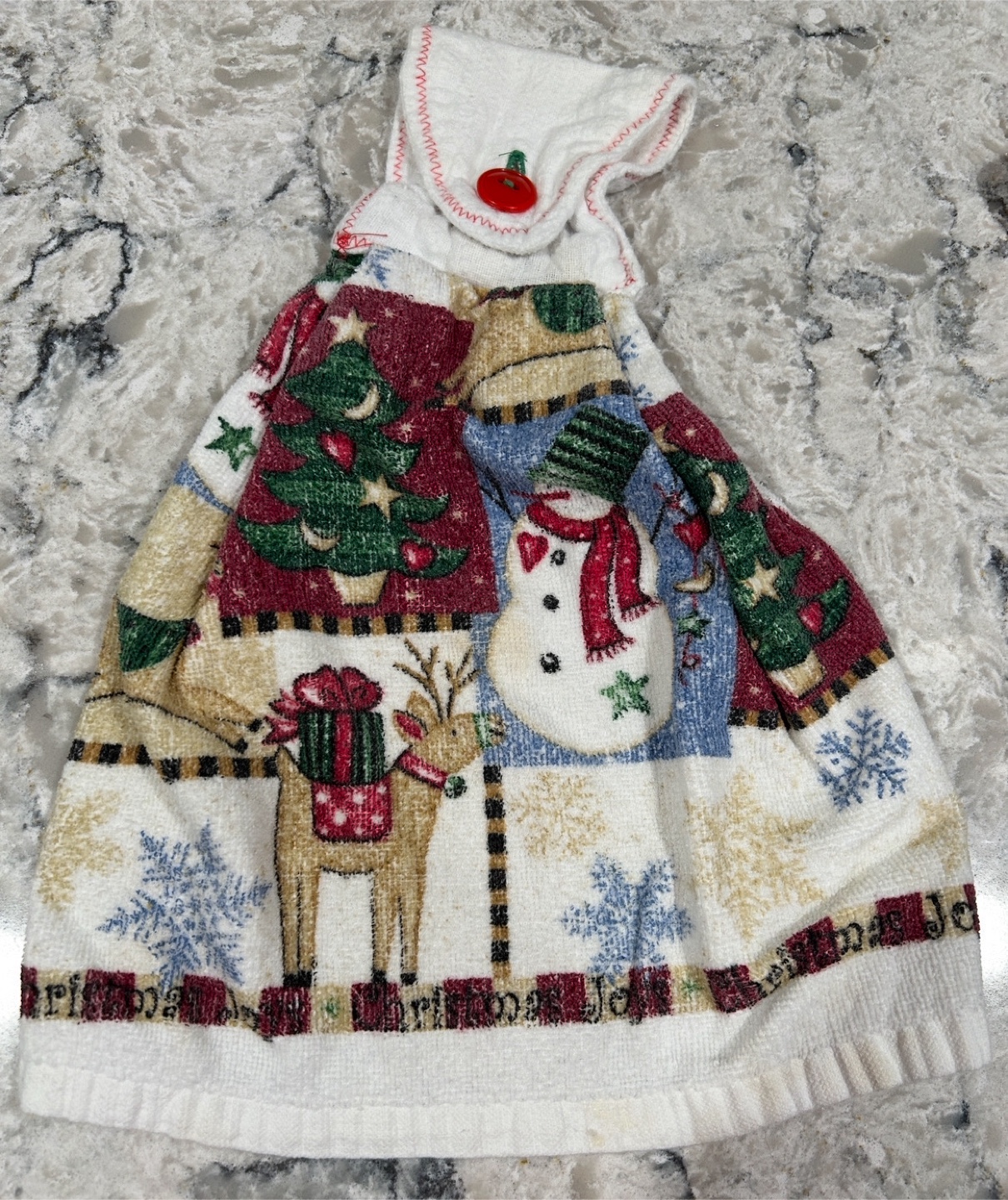Pair of Hanging Christmas Snowman Kitchen Towels - photo 4