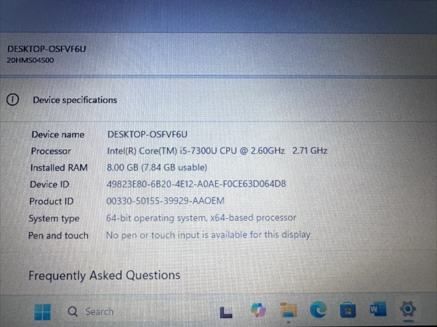 Lenovo i5-7th. 8/256GB Win 11 Laptop image indicator(4)