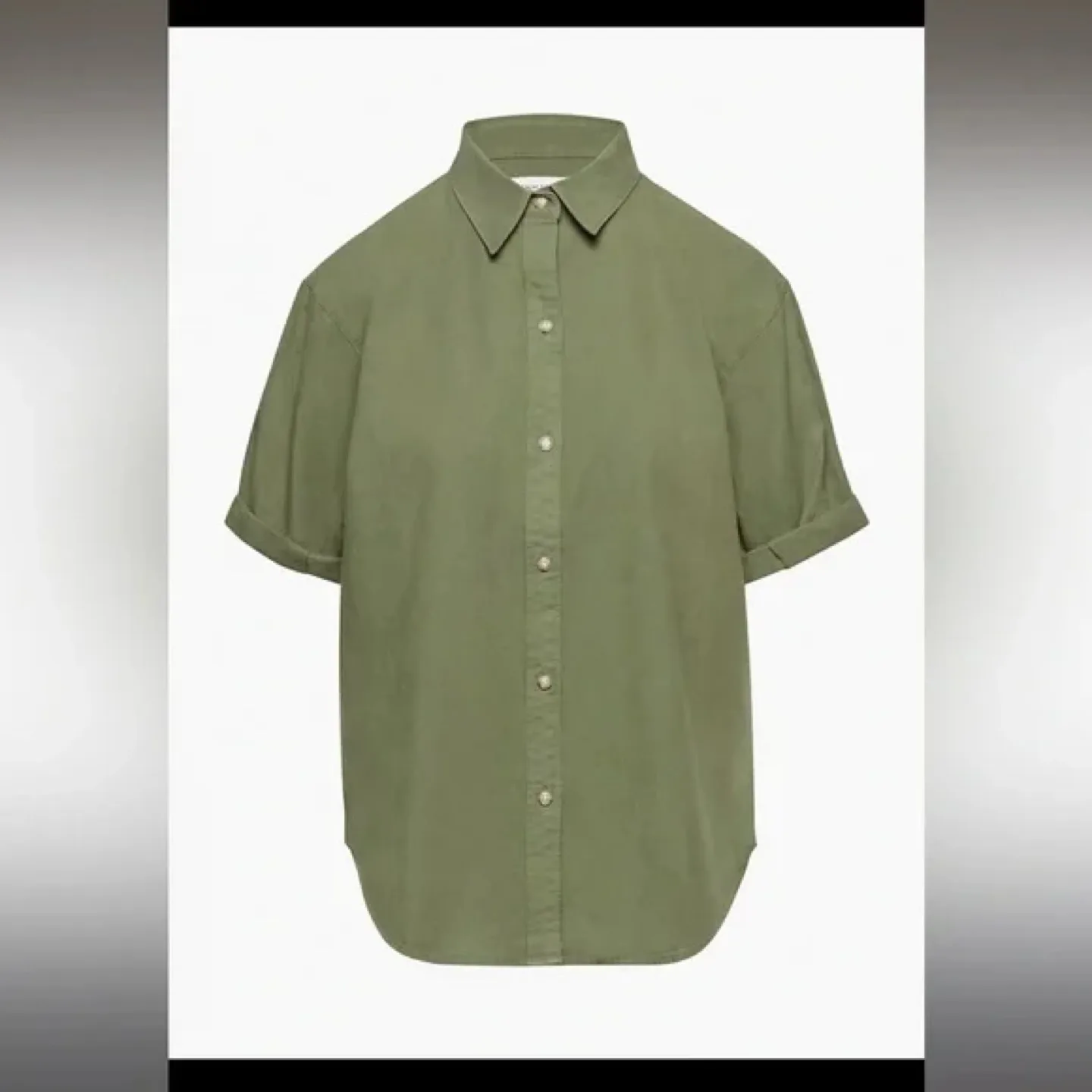 Aritzia Denim Forum The Jane Shirt | Olive Leaf Green image indicator(9)