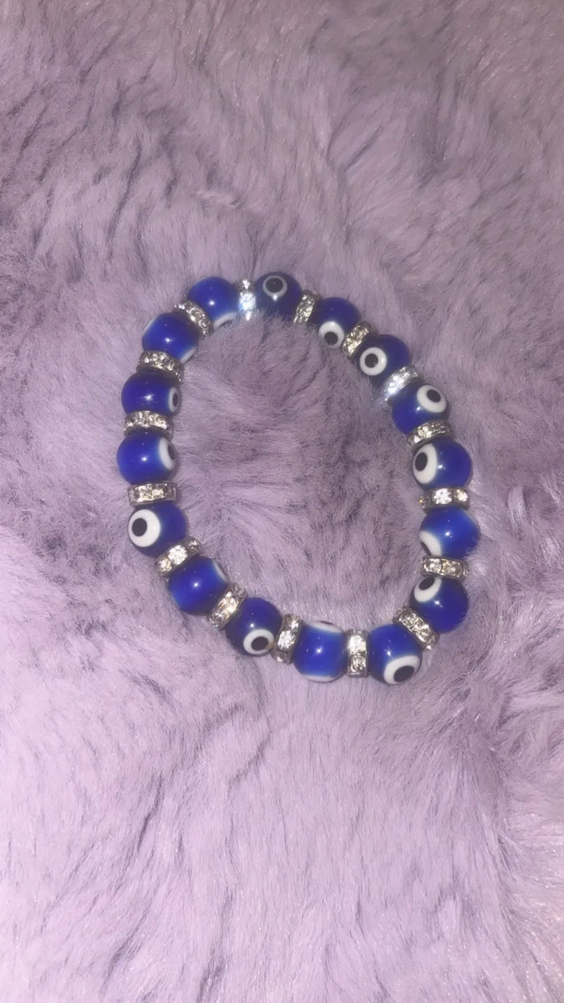 Blue Evil Eye Beaded Bracelet thumbnail