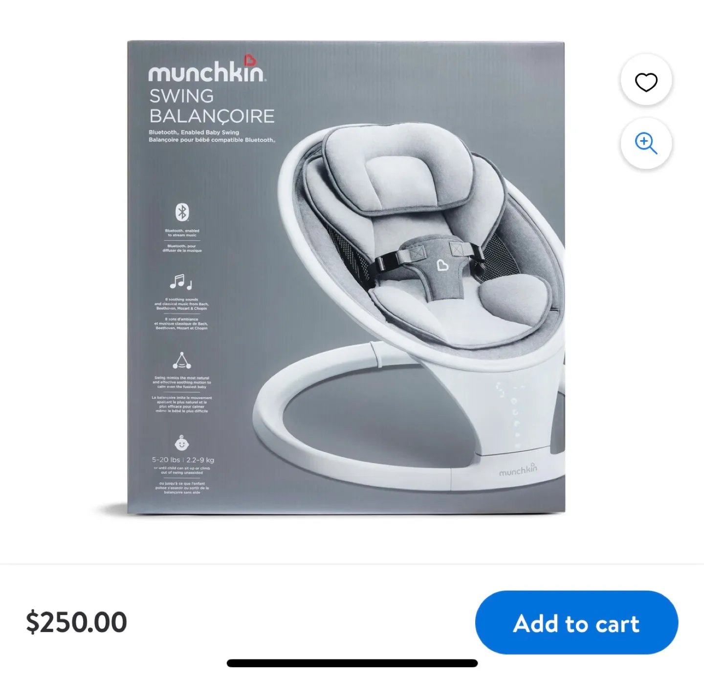Munchkin Bluetooth Enabled Baby Swing