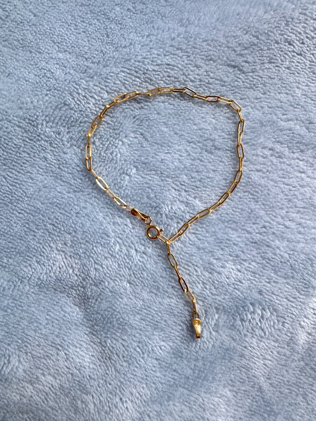 Real K18 Gold paperclip Bracelet - Lightweight (1.12g) image indicator(7)