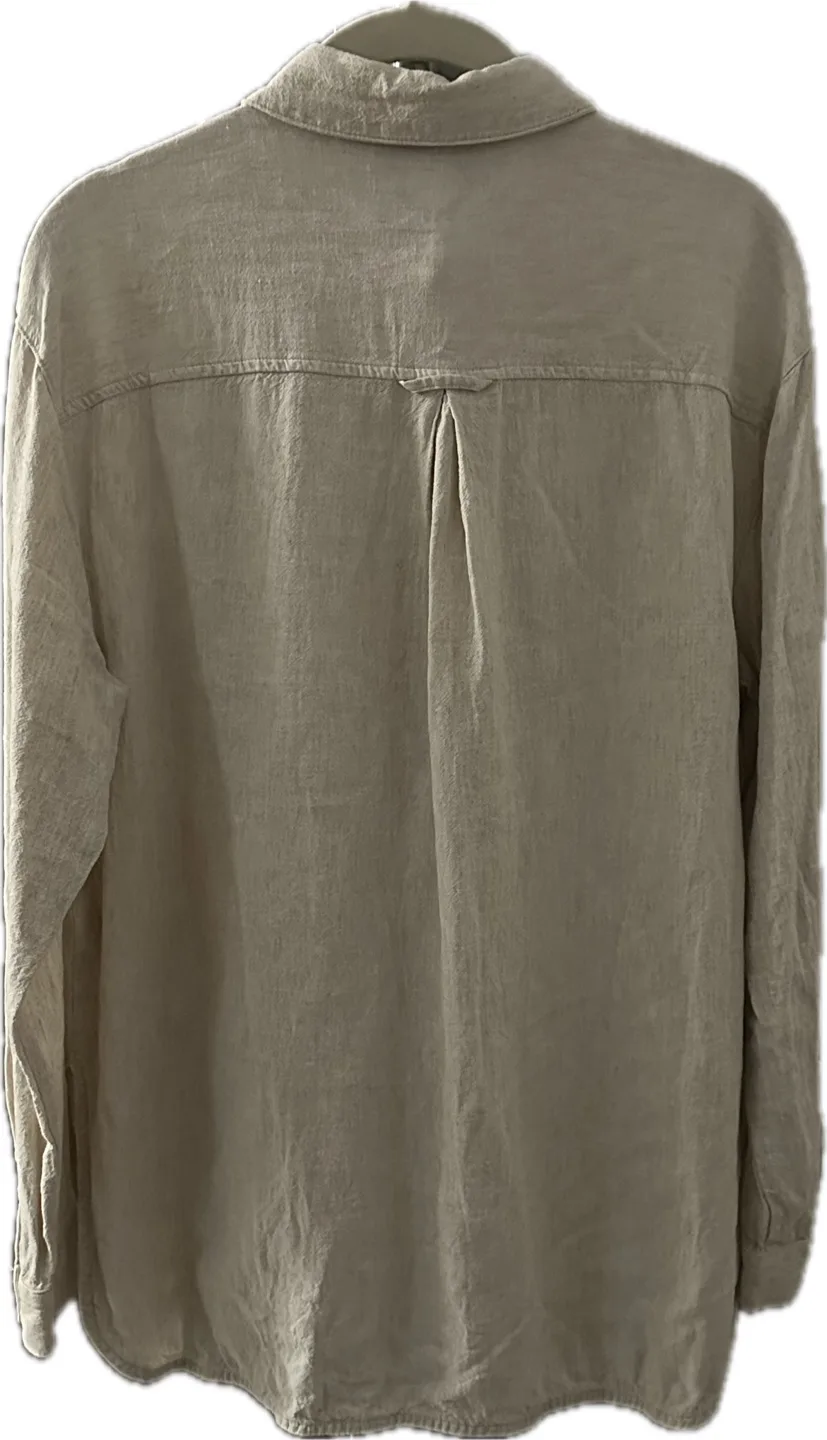Old Navy Linen-Blend Boyfriend Shirt | Natural Linen image indicator(6)