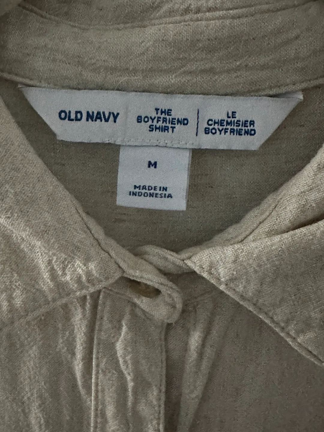 Old Navy Linen-Blend Boyfriend Shirt | Natural Linen image indicator(7)