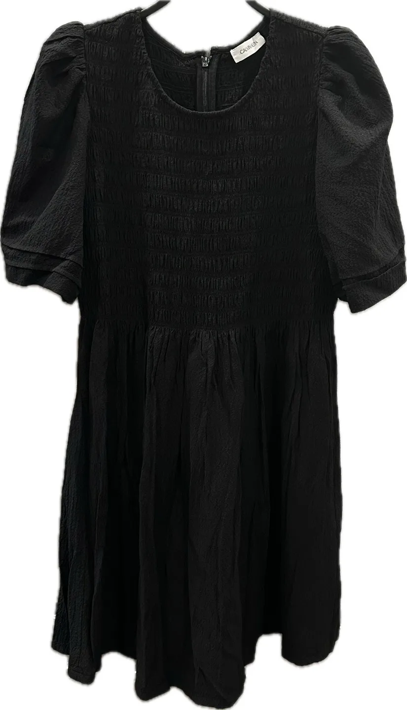 Calvin Klein Smocked Dress | Black thumbnail