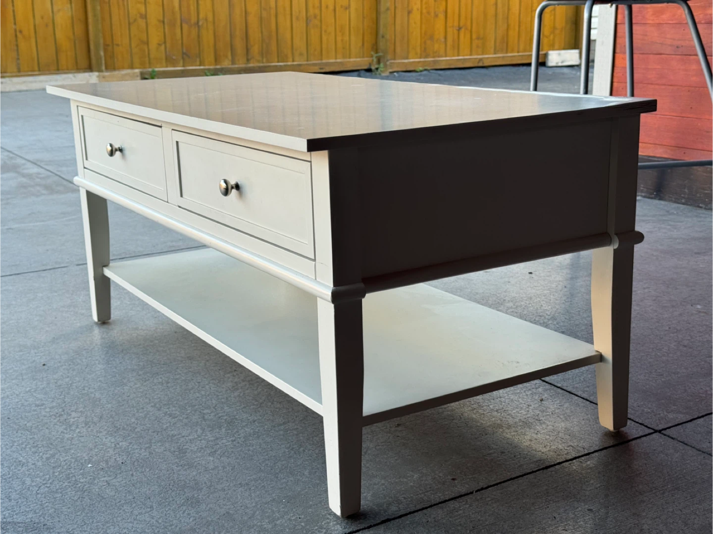 White Coffee Table with Storage Shelf - photo 5