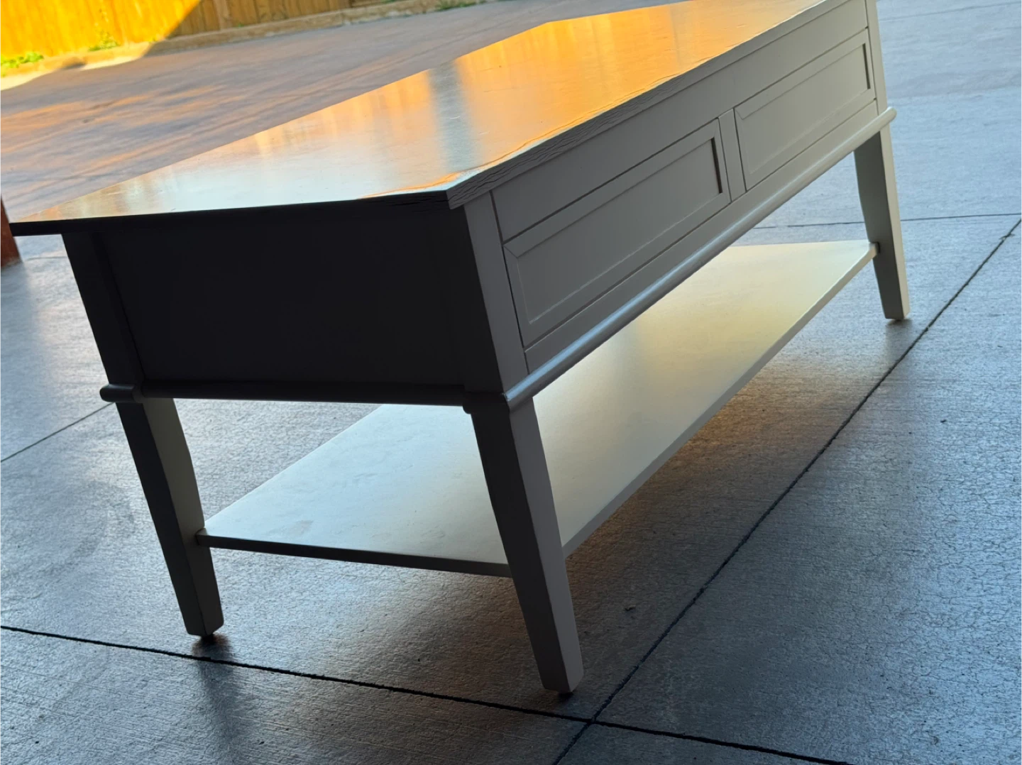 White Coffee Table with Storage Shelf - photo 4