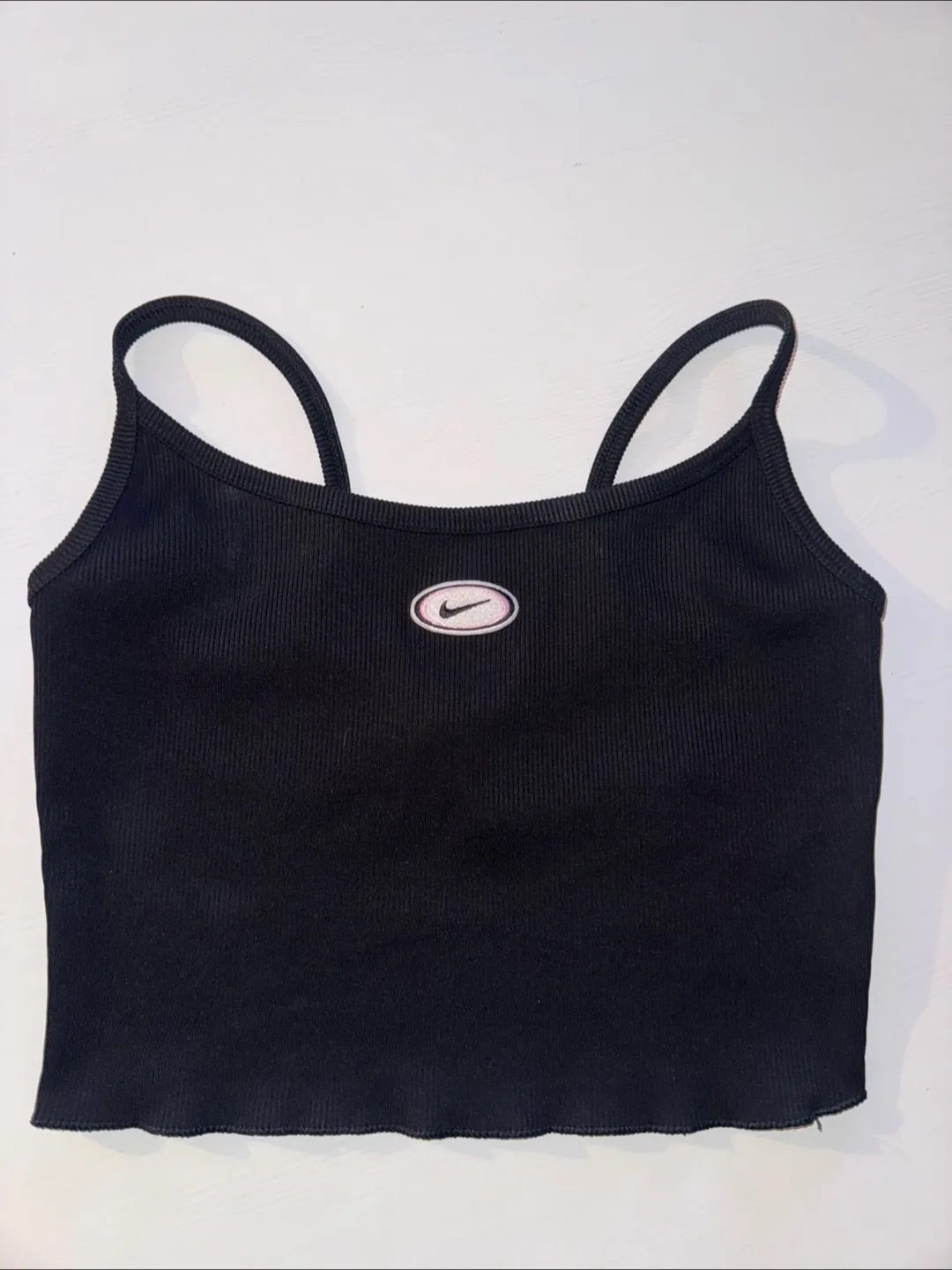 Nike Black Ribbed Tank Top thumbnail