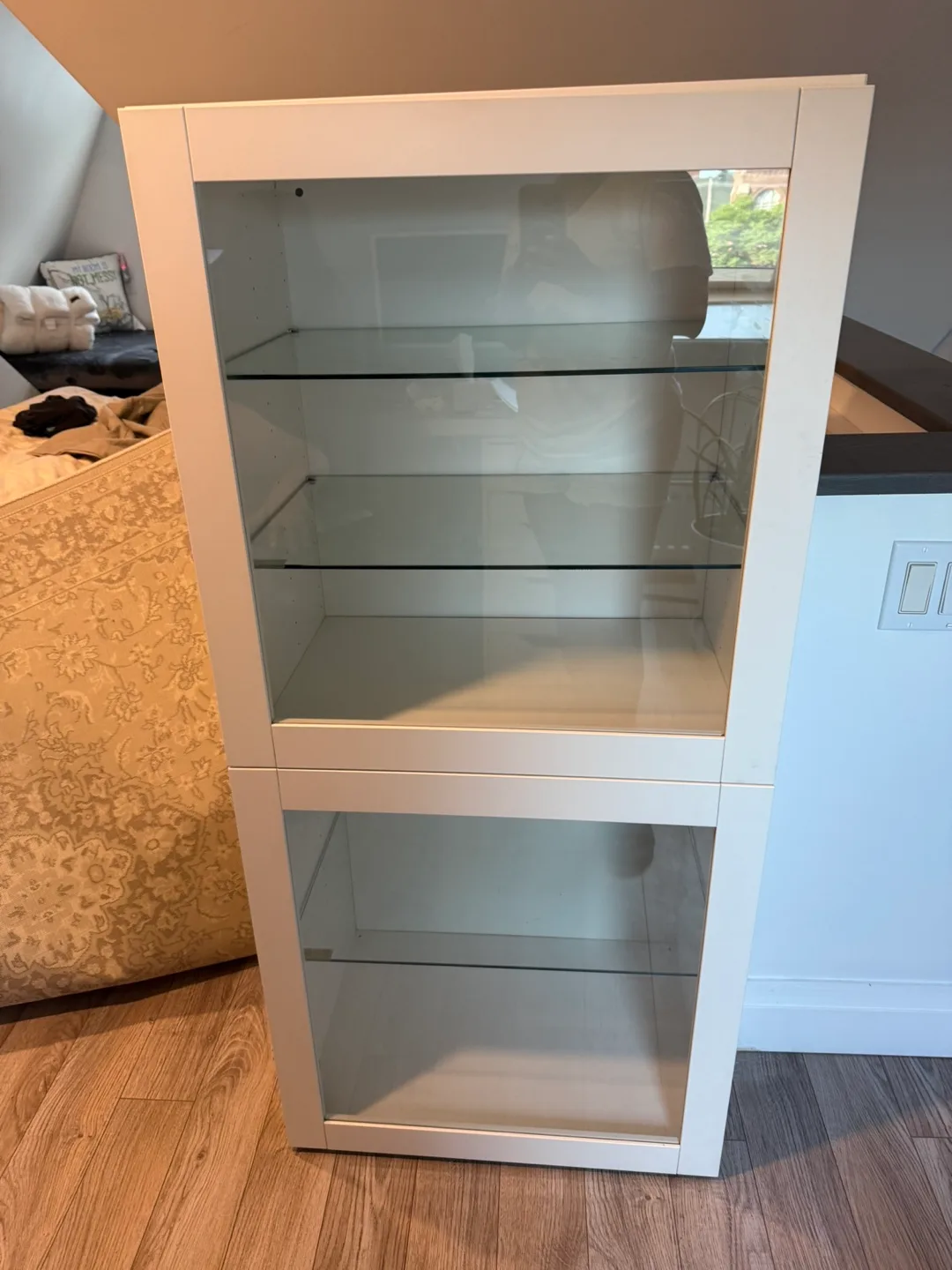 IKEA White Glass Display Cabinet