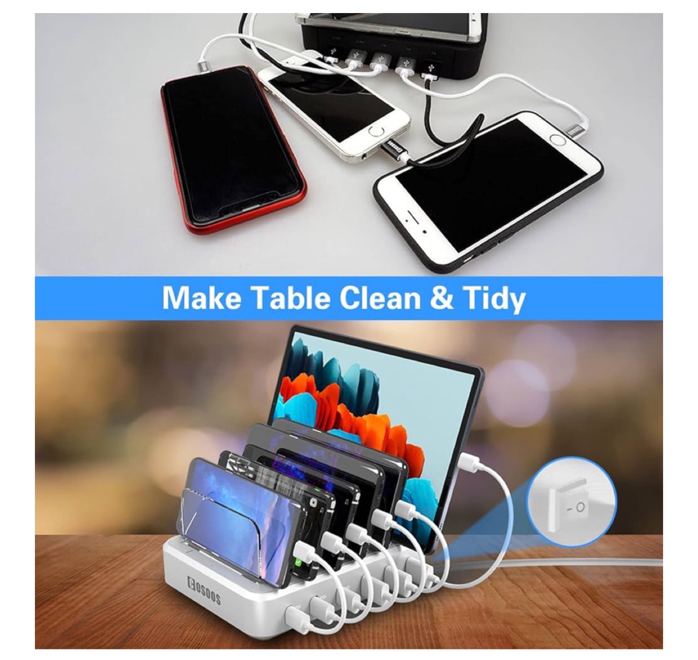 Gosoos 6-Port USB Charging Station - photo 2