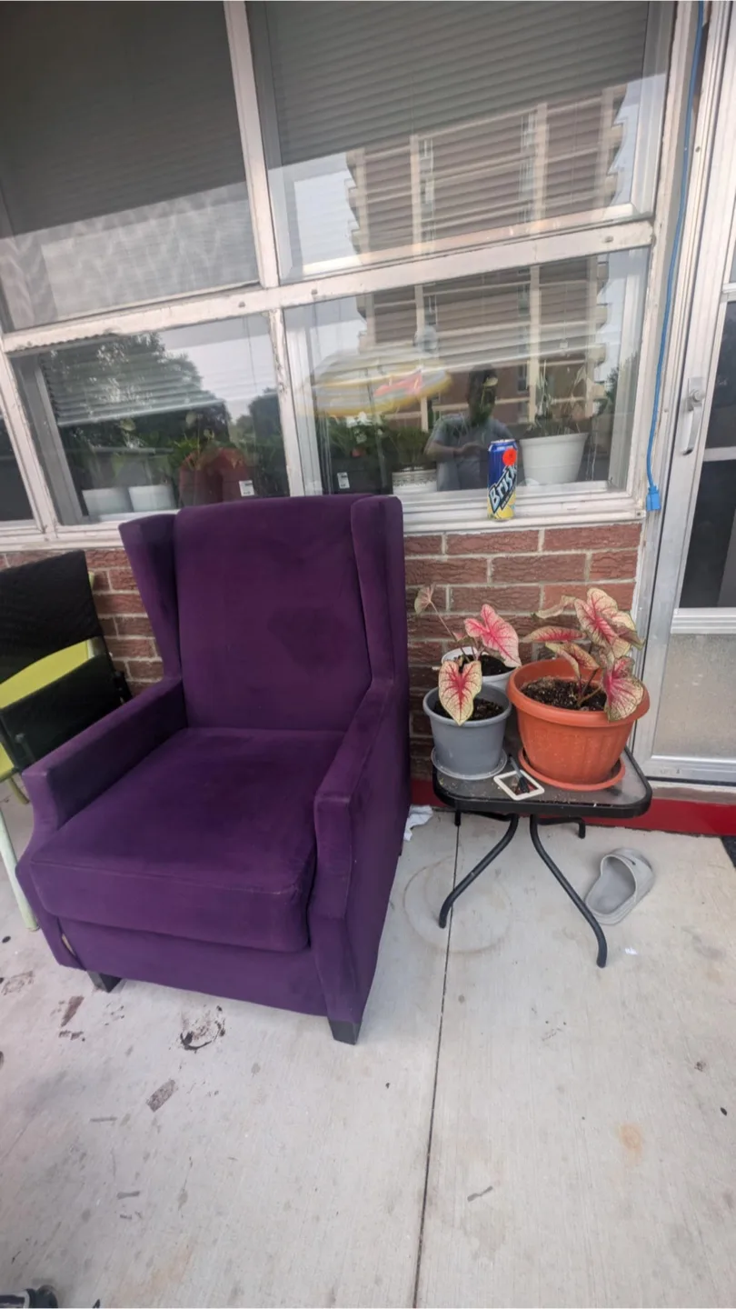 Purple Wingback Armchair