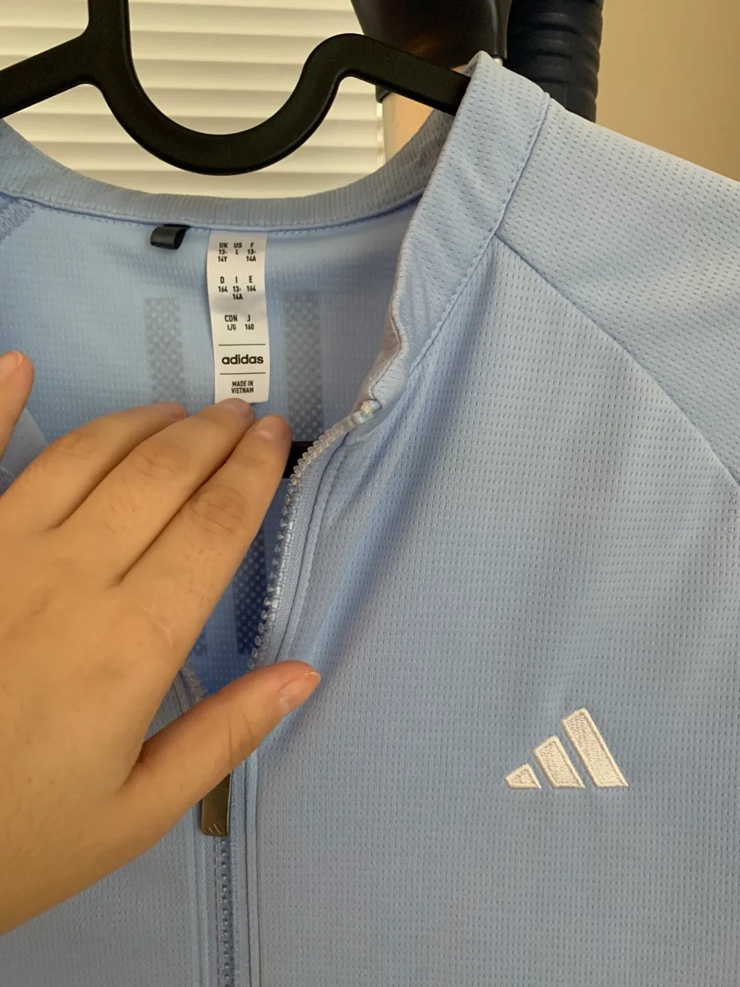 Adidas Light Blue Full Zip Jacket - Size S thumbnail