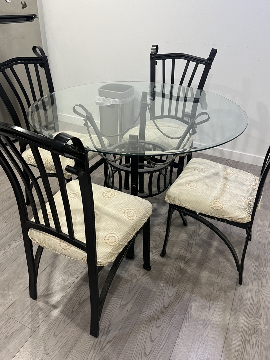 Glass Top Dining Set – Table & 4 Chairs