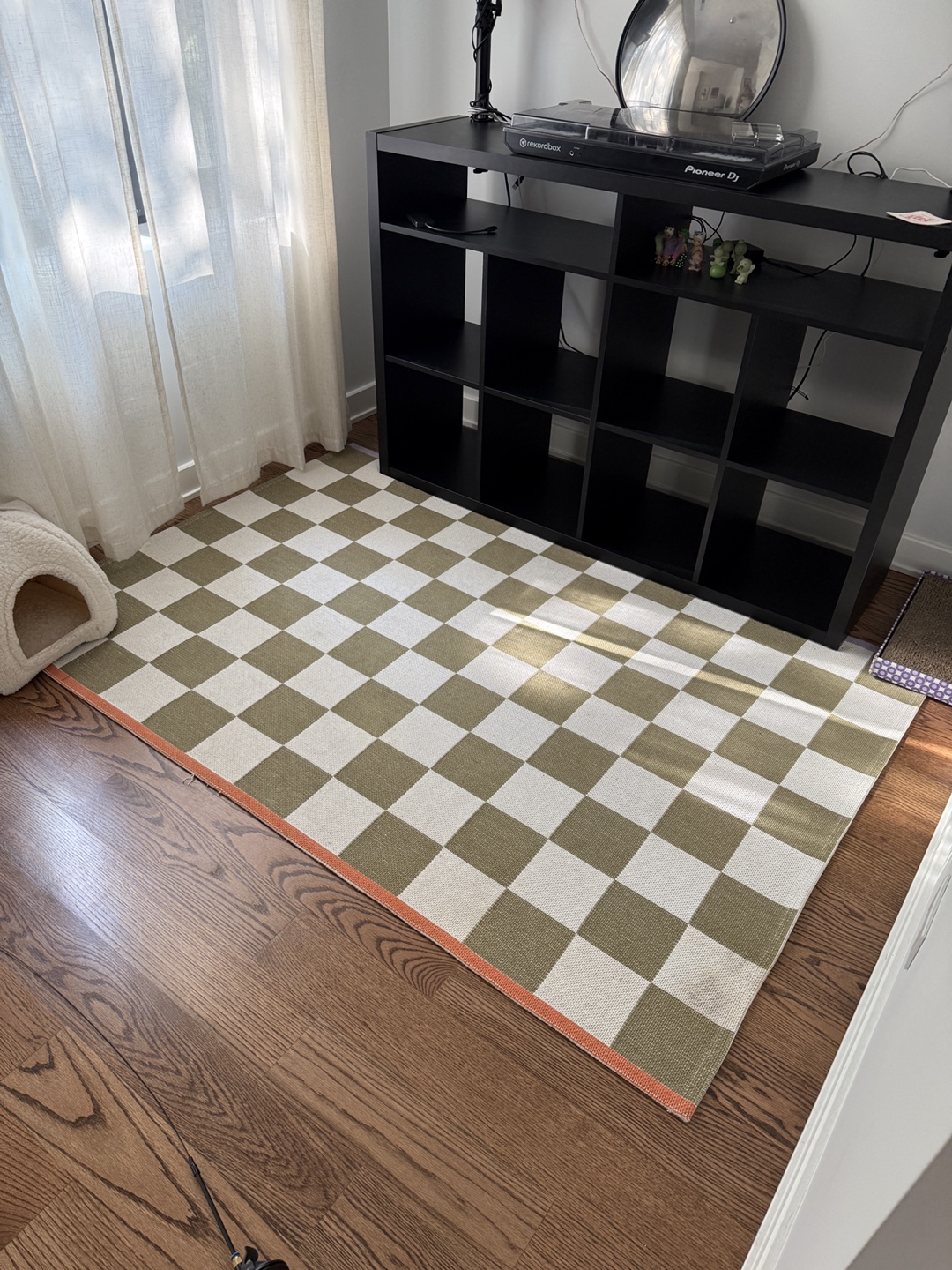 Checkerboard Rug - Green & White