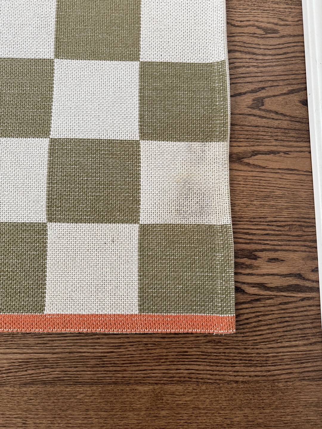 Checkerboard Rug - Green & White - photo 2