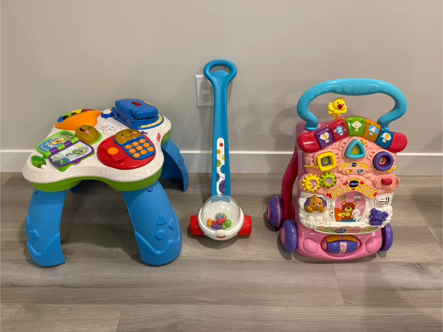 Fisher Price Activity Table, Corn Popper, V-Tech Activity Walker thumbnail