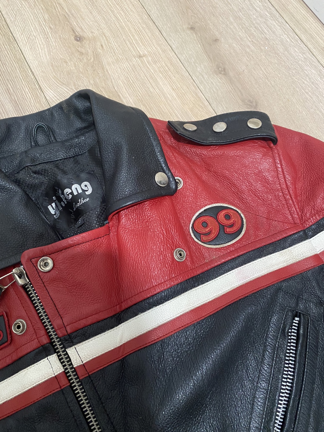 Vintage Yi Feng Leather Racing Jacket – Men’s M/L Unisex - photo 2