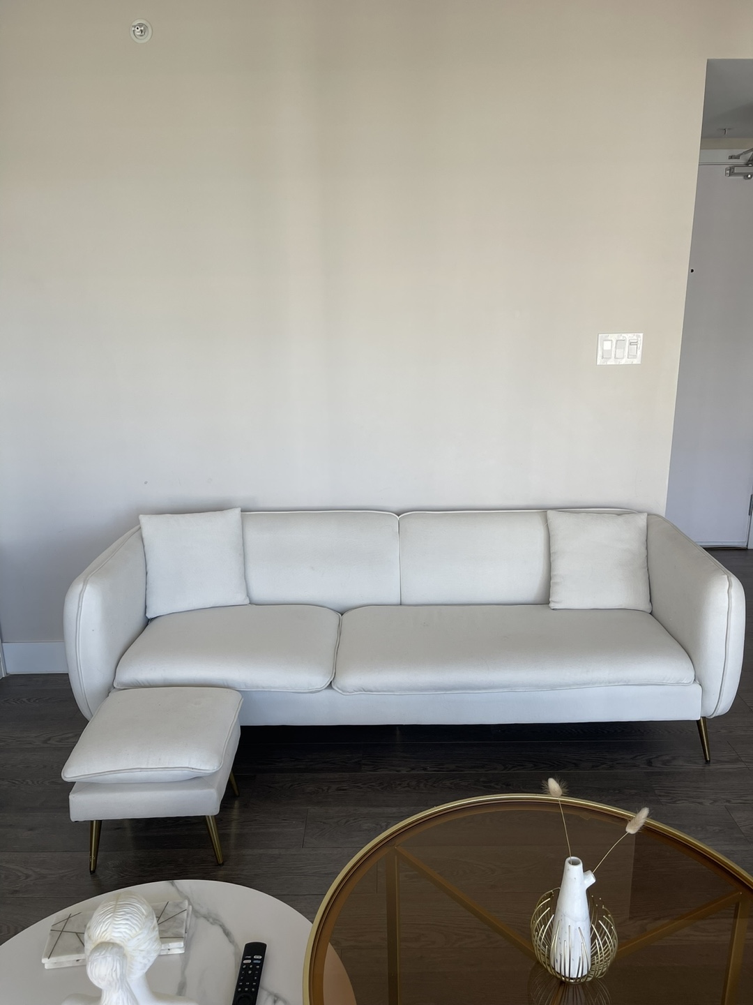 Artiste Ivory Sofa with Ottoman