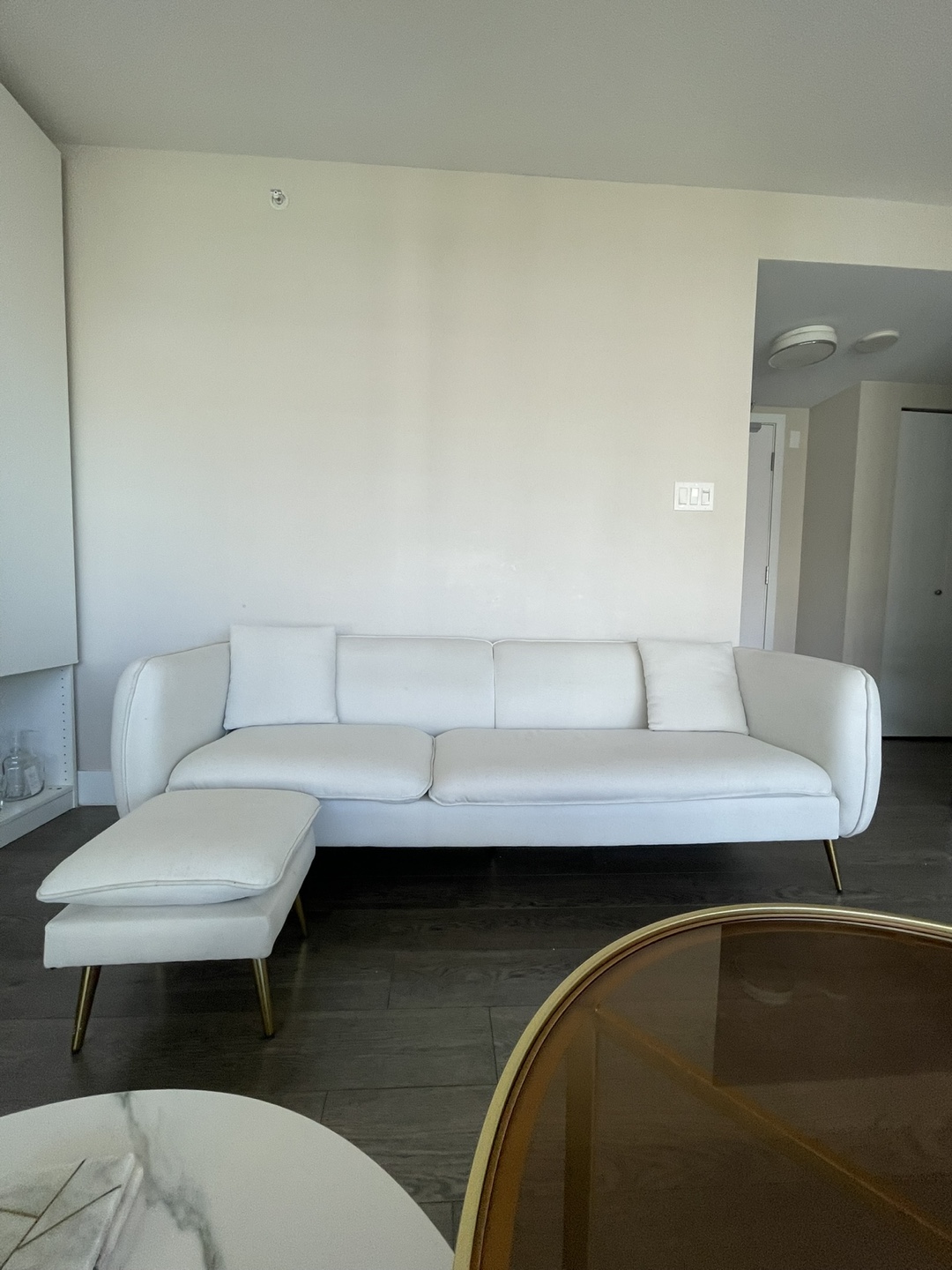 Artiste Ivory Sofa with Ottoman - photo 2