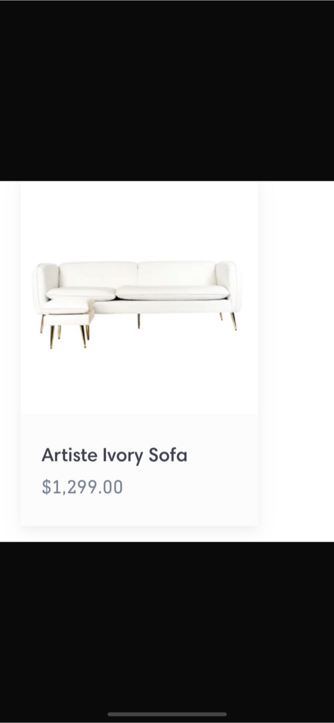 Artiste Ivory Sofa with Ottoman - photo 4