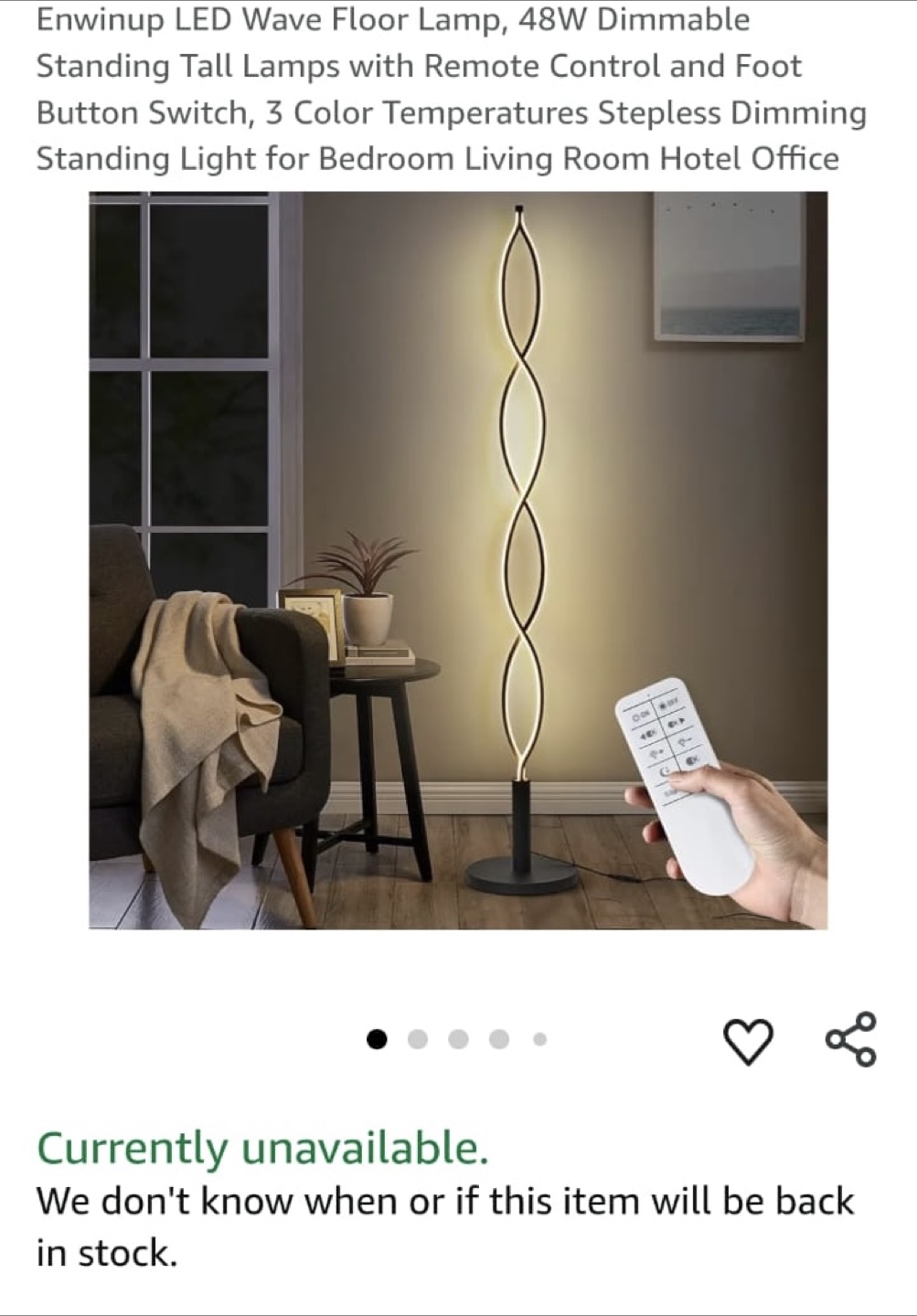 Enwinup LED Wave Floor Lamp