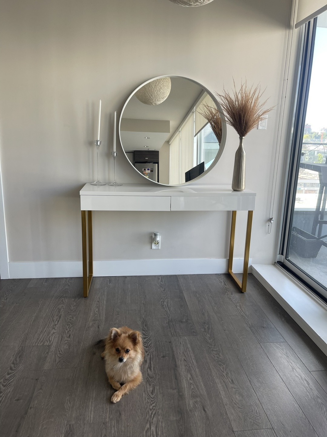 White & Gold Console Table - photo 2