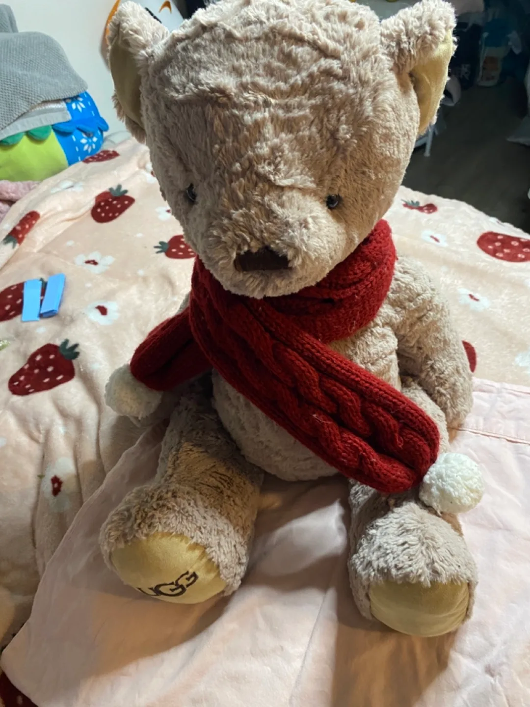 UGG Beige Teddy Bear with Scarf thumbnail