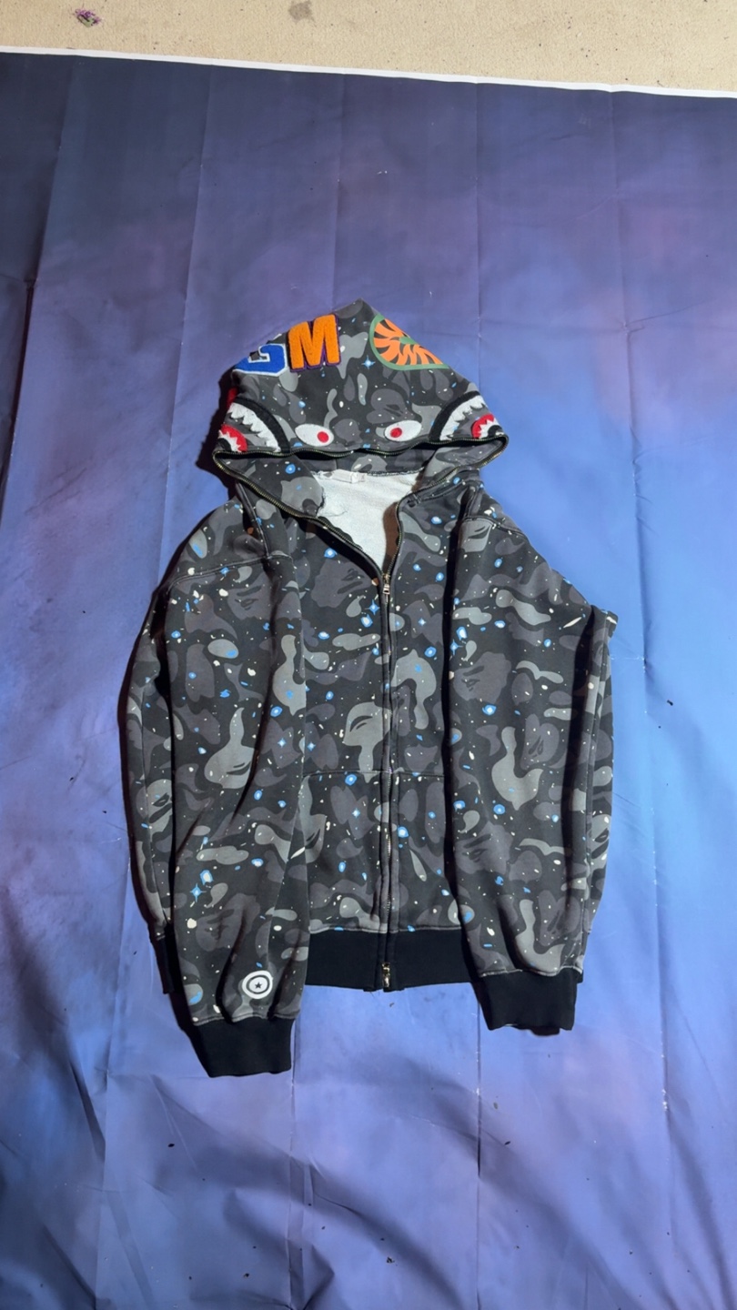 Authentic BAPE  Camo Shark Full Zip Hoodie