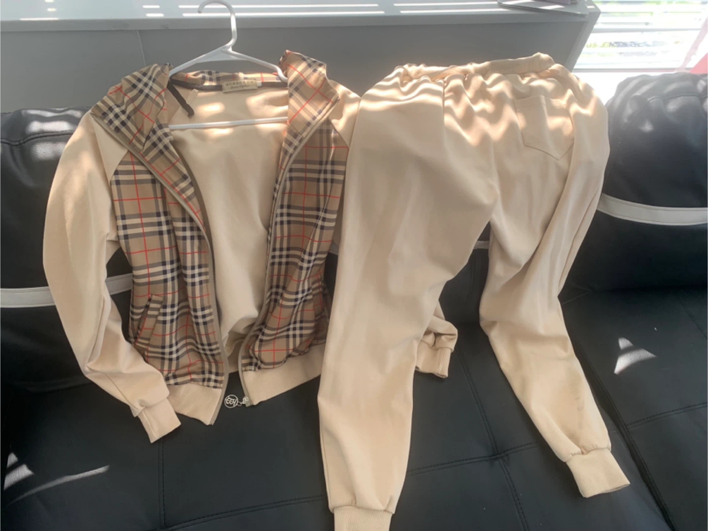 Burberry Beige Plaid Tracksuit