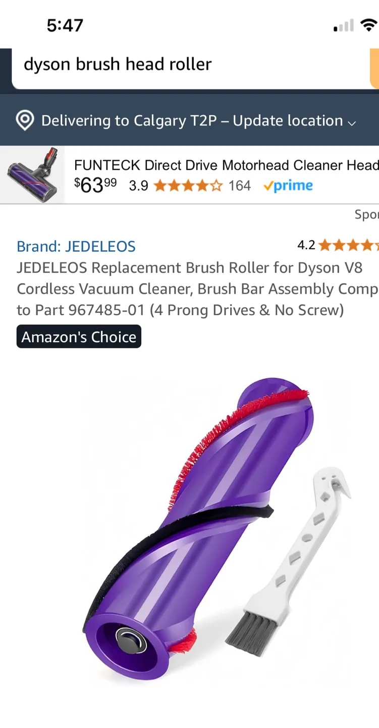 Dyson v7, V8 or V10 Vacuum Cleaner Brush Head Roller image indicator(3)