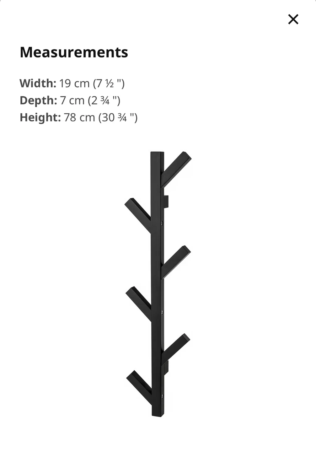 IKEA TJUSIG Hanger / wall rack - Black image indicator(2)