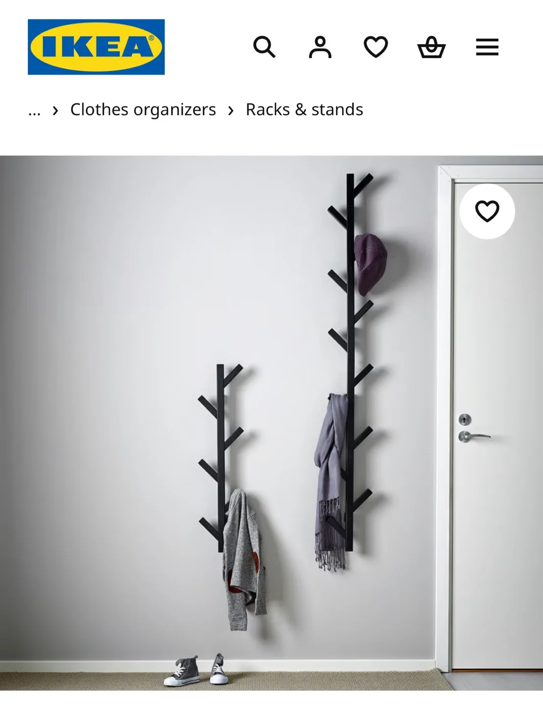 IKEA TJUSIG Hanger / wall rack - Black image indicator(3)