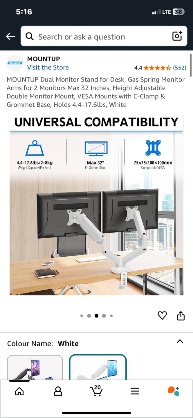 MOUNTUP Dual Monitor Stand for Desk - photo 2