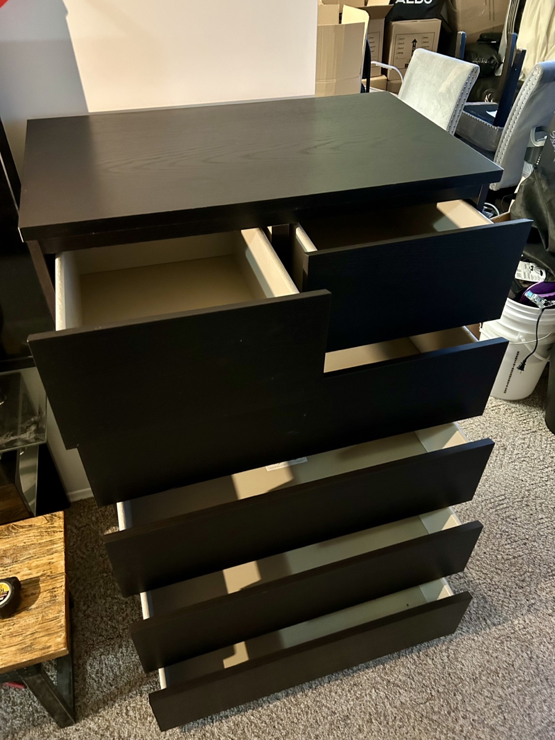 IKEA Black Dresser with 6 Drawers (MALM) - photo 3