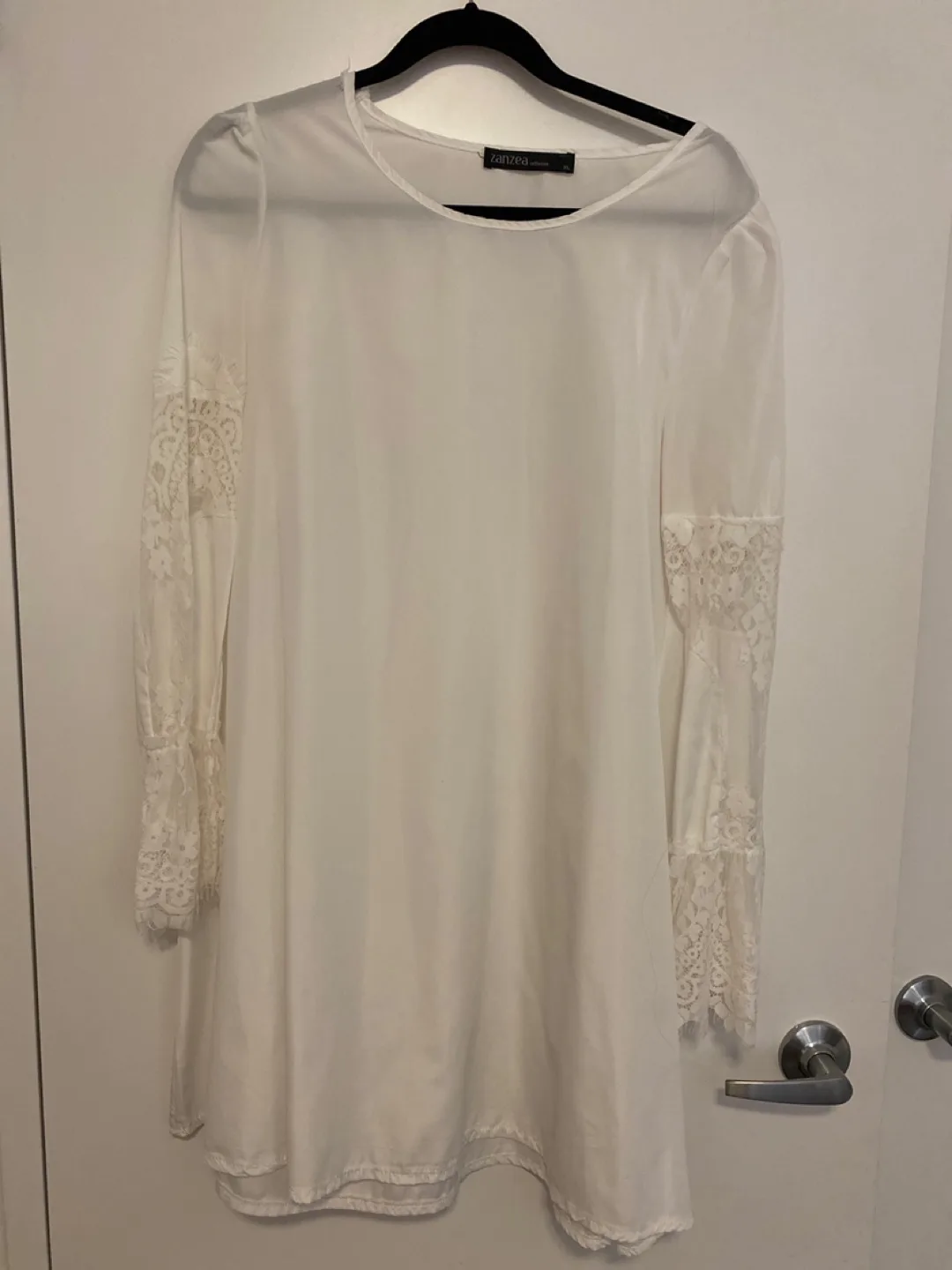 Zanzea White Lace Sleeve Dress - XL thumbnail